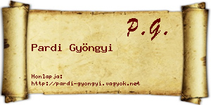 Pardi Gyöngyi névjegykártya